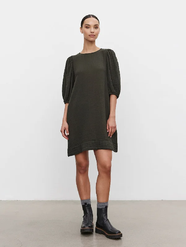 Karina Gauze Dress - Black