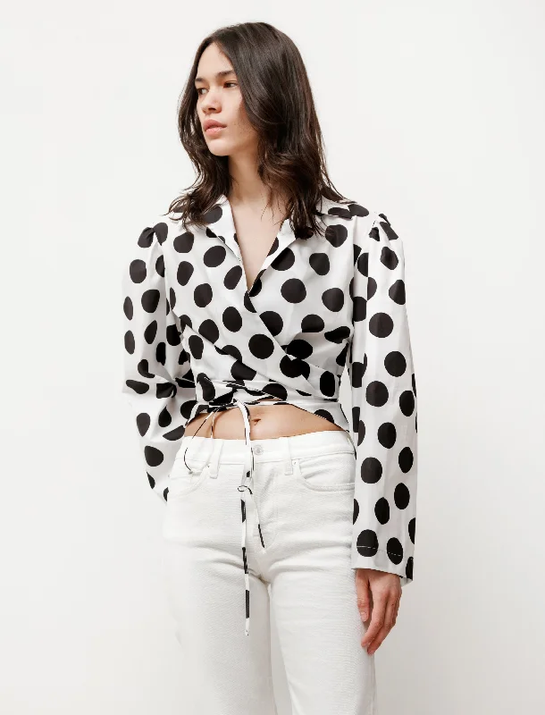 Trumpet Blouse Polka Dot