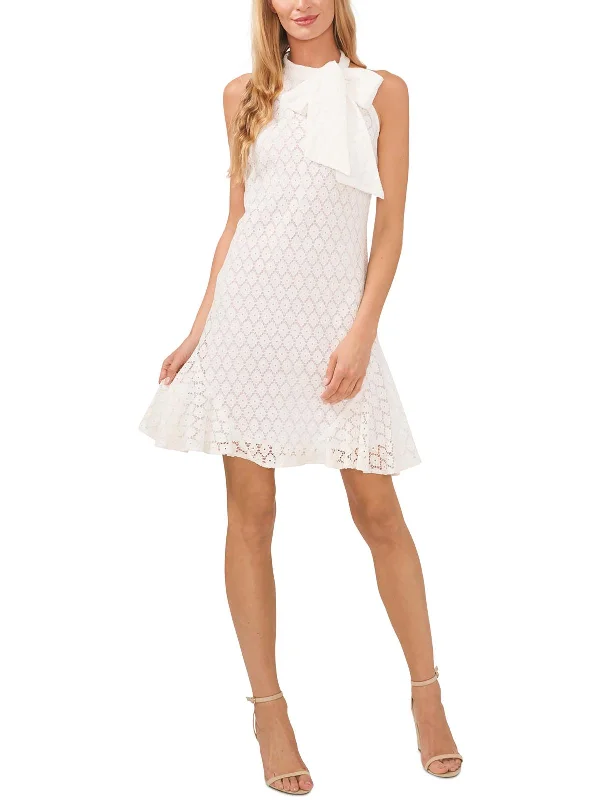 Lace Hi-Low Halter Dress