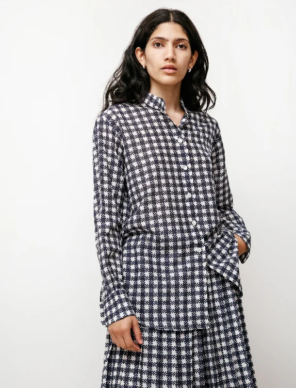 Oversize Shirt Blue Check