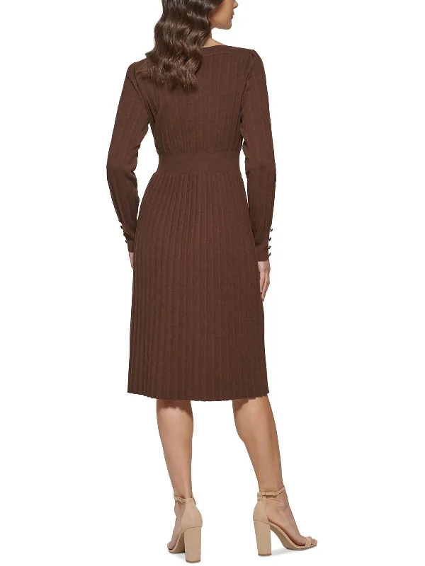 Womens Soft Pleated Sweaterdress