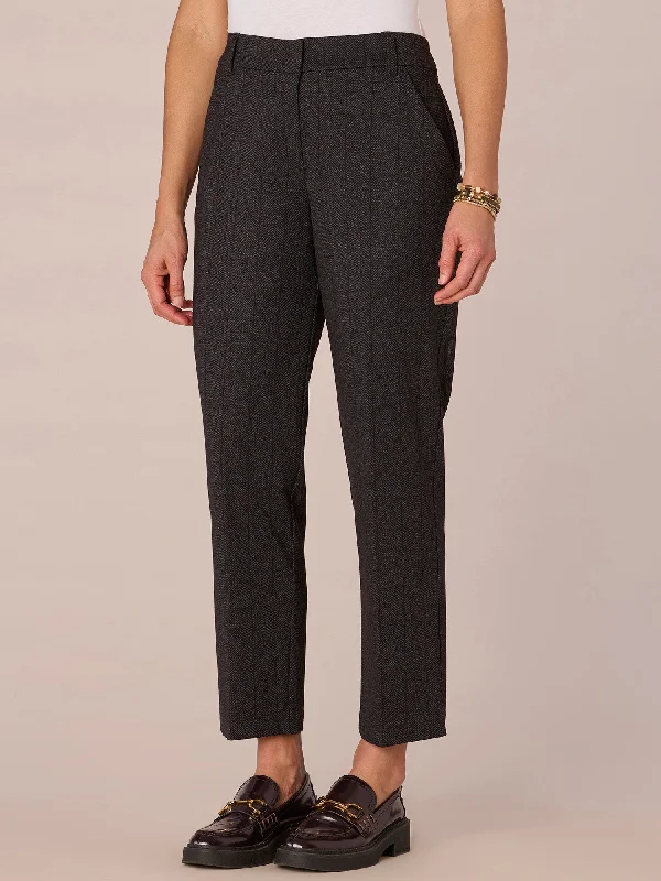 "Ab"solution High Rise Plaid Ponte Trousers with Micro Slit Hem