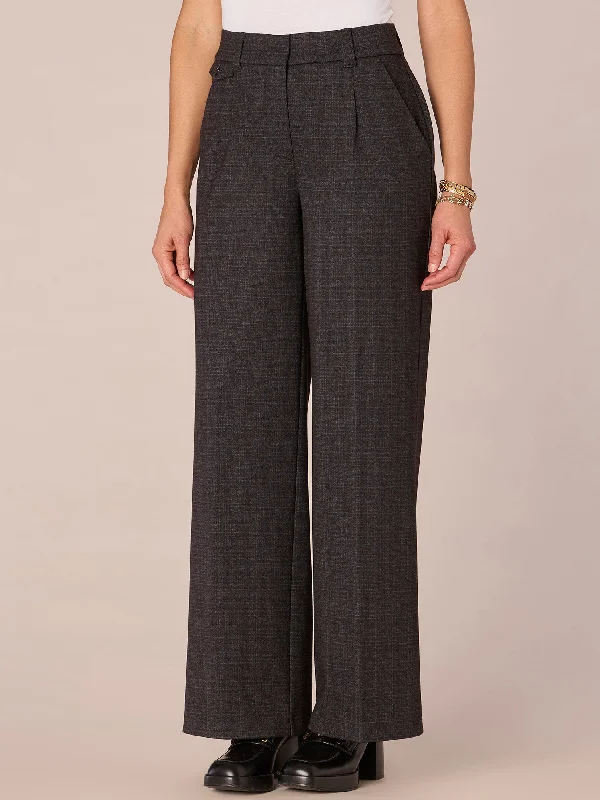 "Ab"solution Skyrise Plaid Ponte Wide Leg Trousers with Flap Pockets