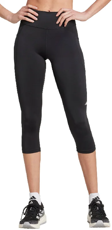 adidas DailyRun Womens 3/4 Capri Running Tights - Black