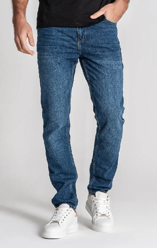 Dark Blue Core Straight-Leg Jeans