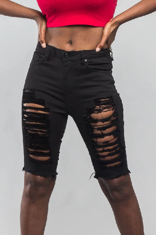 Double Sided Distressed Shorts