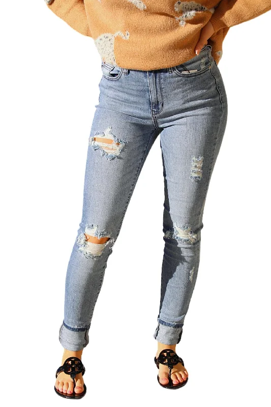 Tall Jeans With Holes In Medium Wash