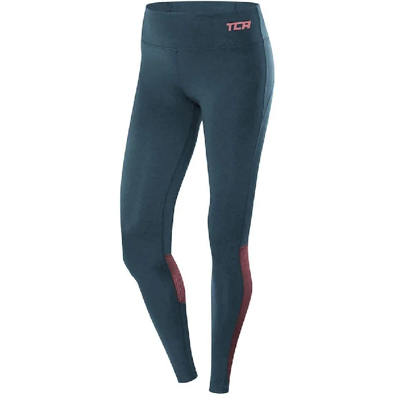 TCA Hex Mesh Womens Long Running Tights - Grey