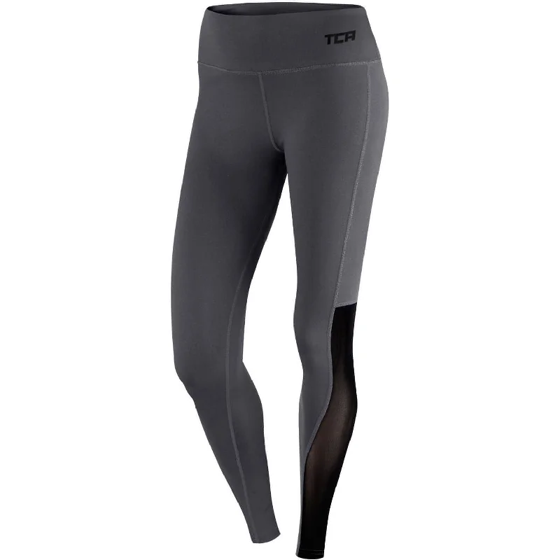 TCA Pro Performance MeshLuxe Womens Long Running Tights - Grey