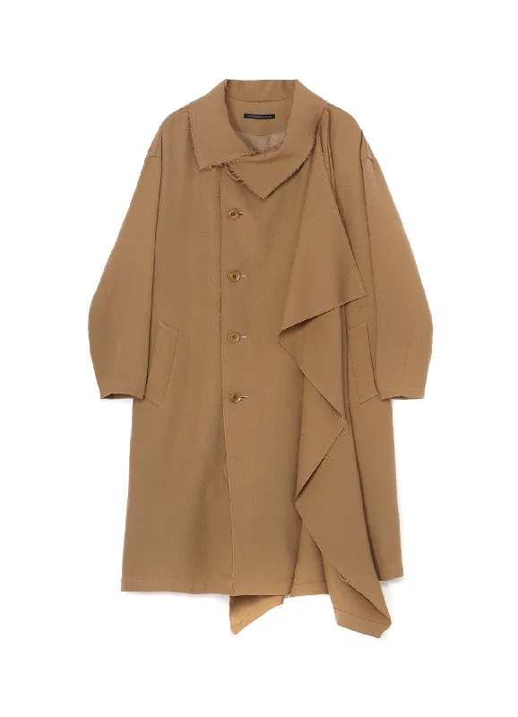 WOOL GABARDINE LEFT FLAP PANEL COAT