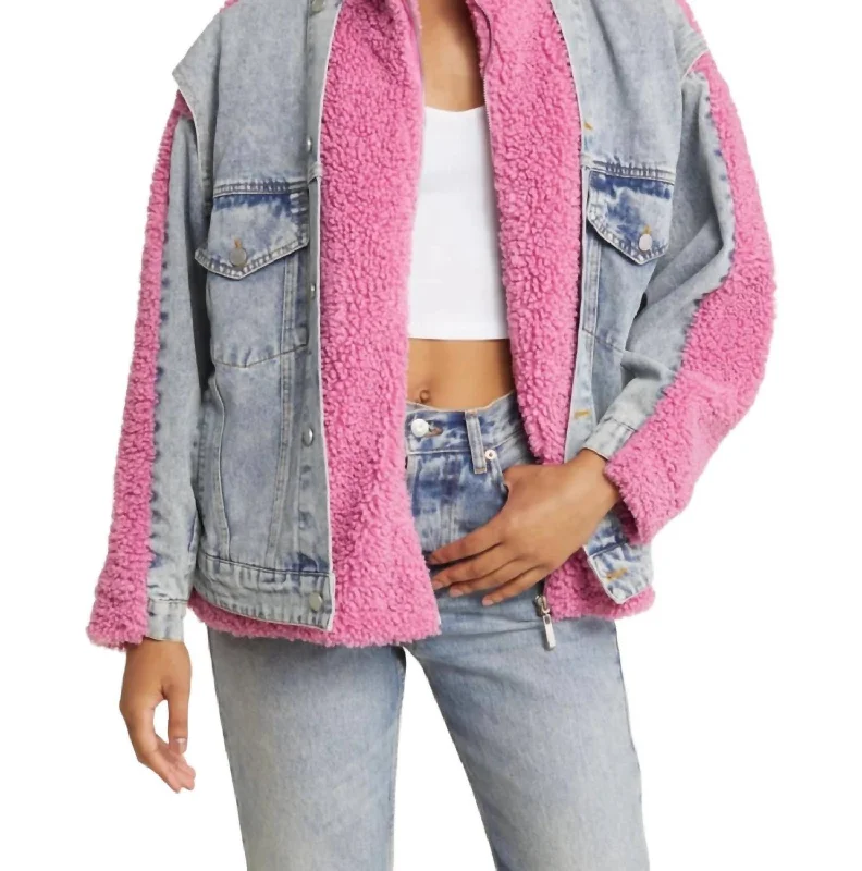 Bear Hug Jacket In Pink