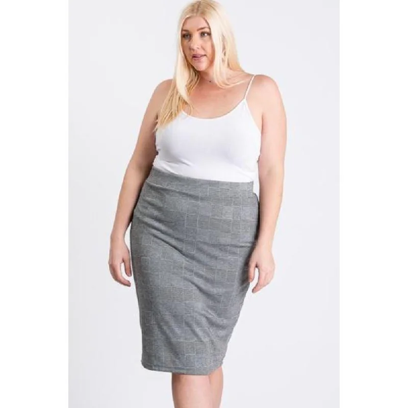 Black/grey Glen Plaid Skirt