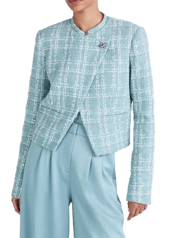 Delilah Sequin Jacket In Teal