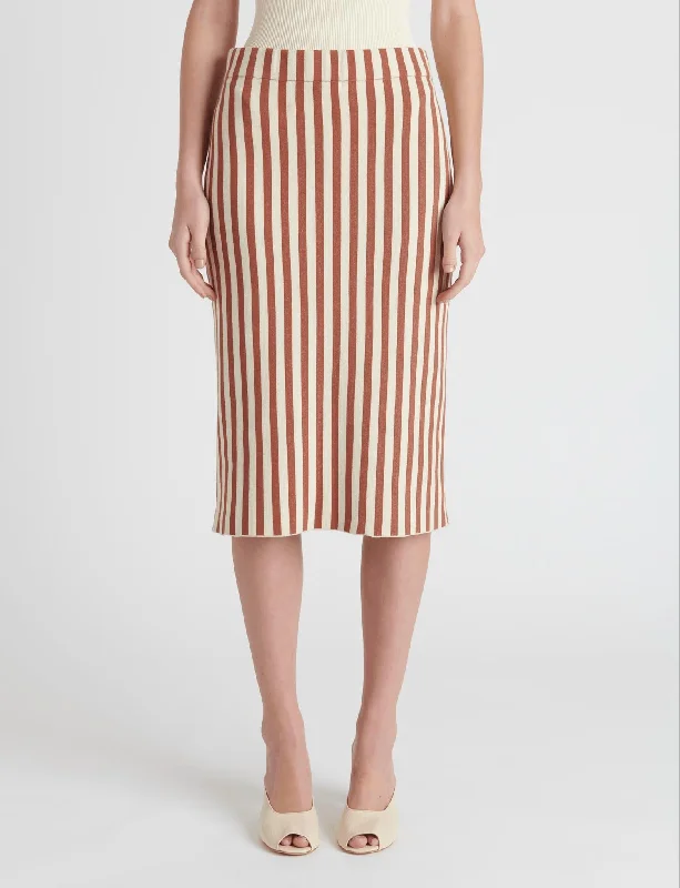 Kasey Midi Skirt In Brown/cream