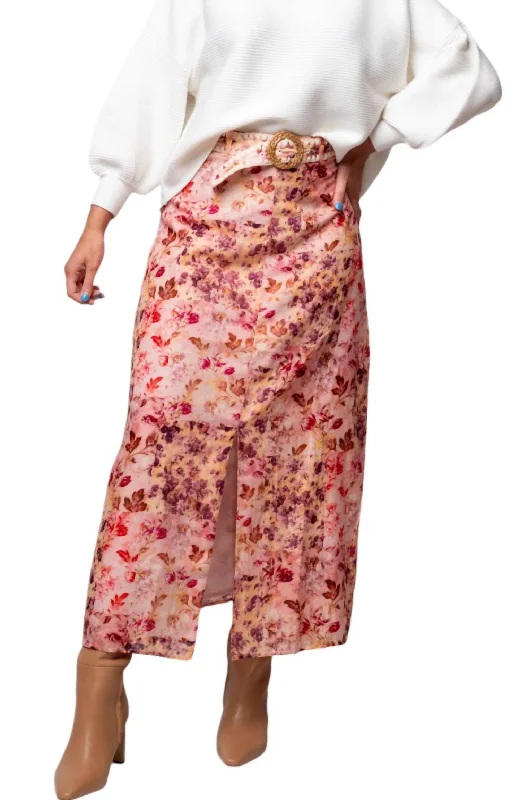 Portia Skirt In Pink Ditzy Floral