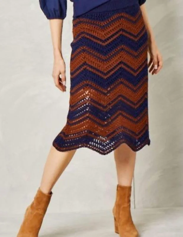 Sadie Skirt-Cotton-Navy Multi