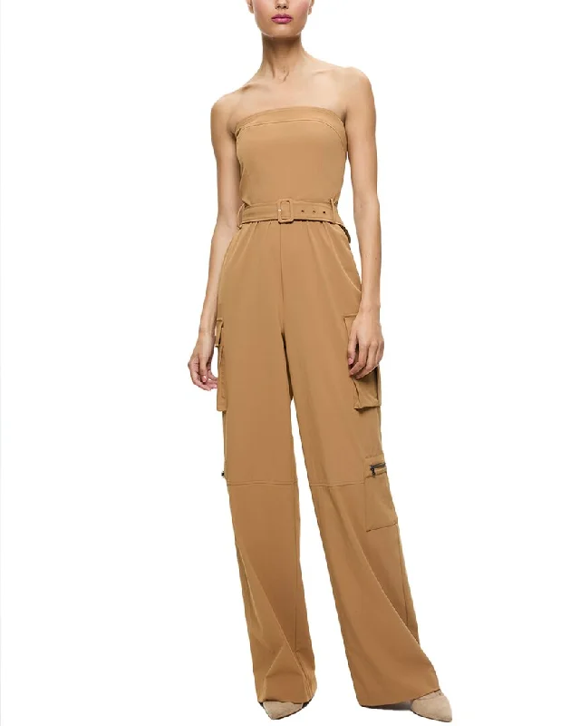 alice + olivia Sachiko Strapless Cargo Jumpsuit