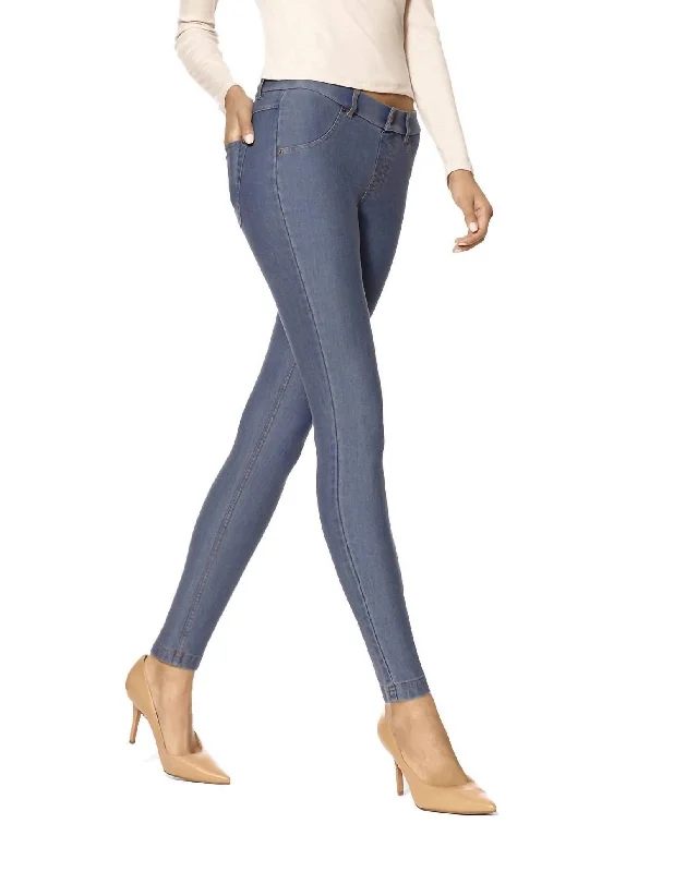 Essential Denim Leggings In Stone Acid Wash