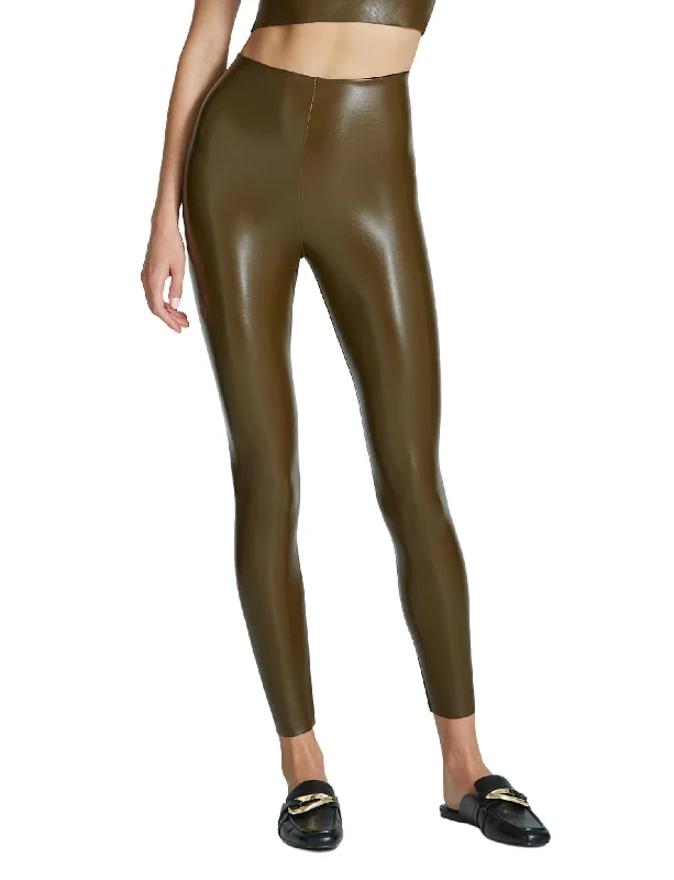 Faux Leather Legging In Cadet