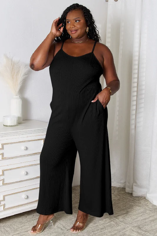 Full Size Spaghetti Strap V-Neck Jumpsuit