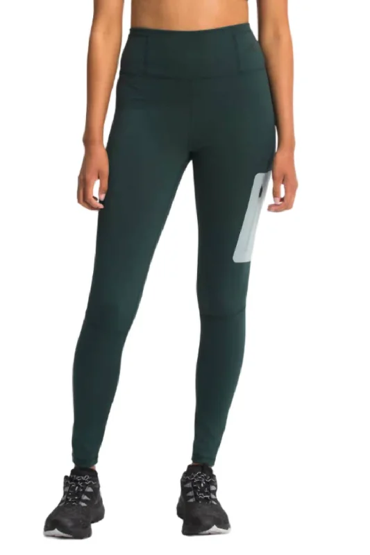 Paramount Tight Leggings In Dark Sage Green/silver Blue