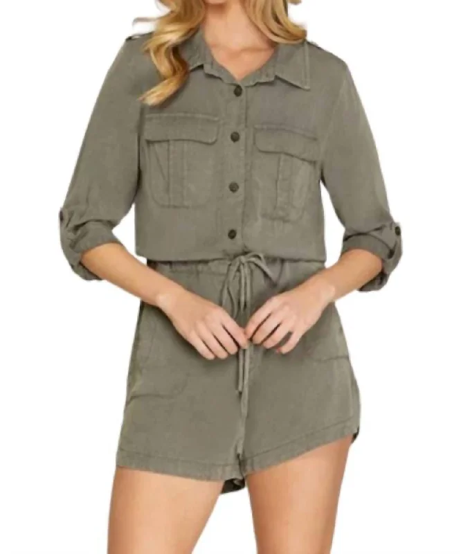 Reese Romper In Olive