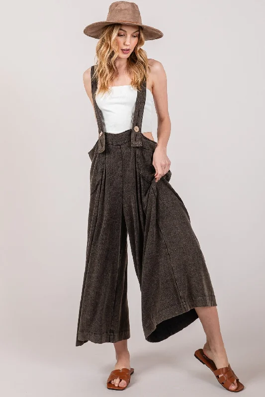 SAGE + FIG Full Size Wide Strap Wide Leg Overalls