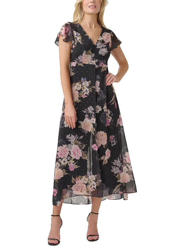 Womens Floral Print Cropped Jumpsuit