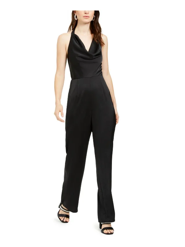 Womens One Shoulder Cowl Neck Jumpsuit