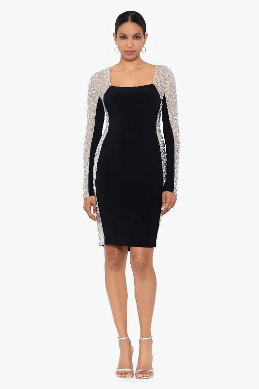 "Kelly" Short Jersey Knit with Caviar Beading Dress