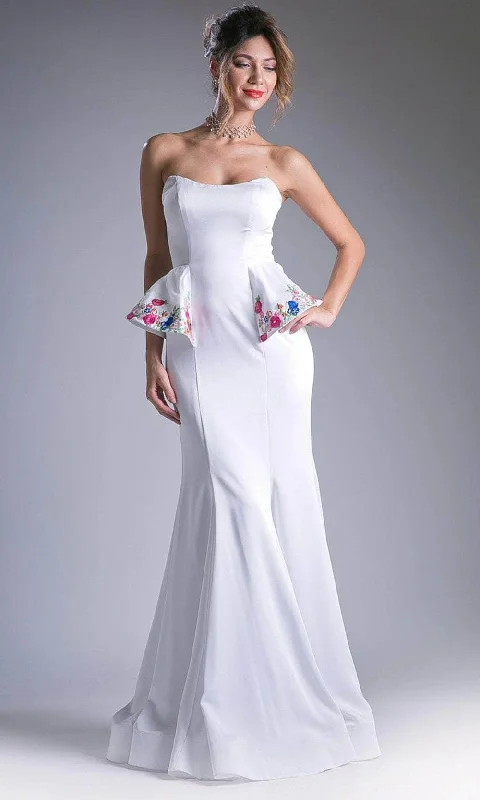 Ladivine A5010 - Scoop Strapless Minimalist Gown