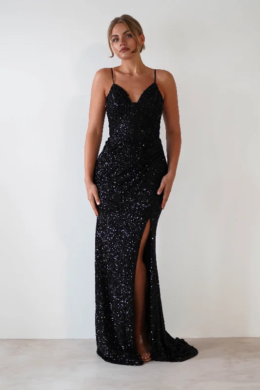 Candyce Sequin Mermaid Gown | Black